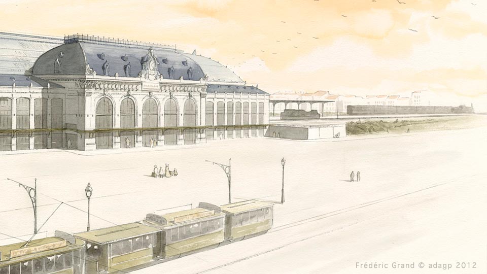 Aquarelle en architecture - Gare des Brotteaux - LYON