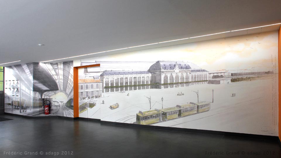 Aquarelle en architecture - Gare des Brotteaux - LYON
