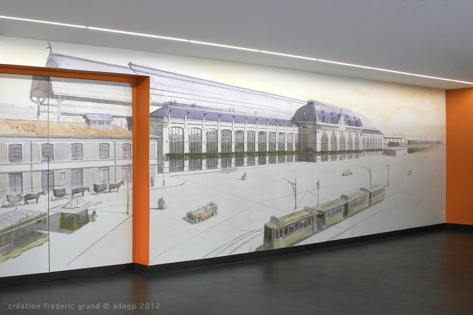 Aquarelle en architecture - Hall d'entrée n°13ter - Gare des Brotteaux - LYON